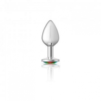 Cheeky Charms Round Rainbow Medium Silver Plug