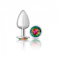 Cheeky Charms Round Rainbow Large Silver Plug for Vibrant Play