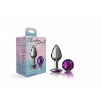 Cheeky Charms Round Purple Butt Plug – Small with Gemstone