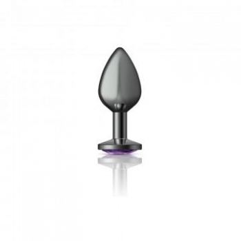 Cheeky Charms Round Purple Medium Gunmetal Butt Plug