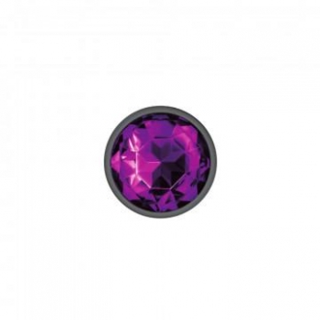 Cheeky Charms Round Purple Medium Gunmetal Butt Plug