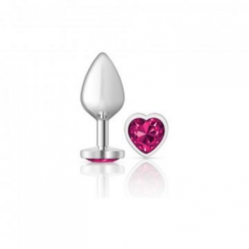 Cheeky Charms Heart Bright Pink Medium Silver Plug