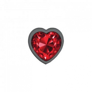 Cheeky Charms Heart Deep Red Small Gunmetal Butt Plug