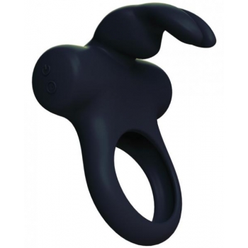 Frisky Bunny Vibrating Ring Black