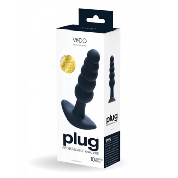 Vedo Plug Rechargeable Anal Plug Black Pearl