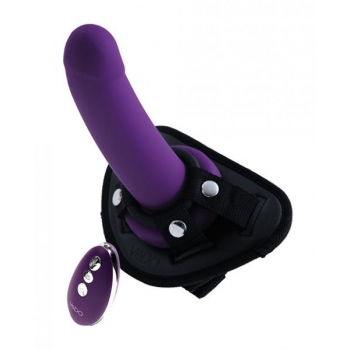 Vedo Strapped Rechargeable Strap-On - Deep Purple