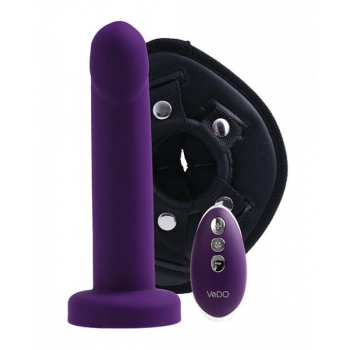 Vedo Strapped Rechargeable Strap-On - Deep Purple