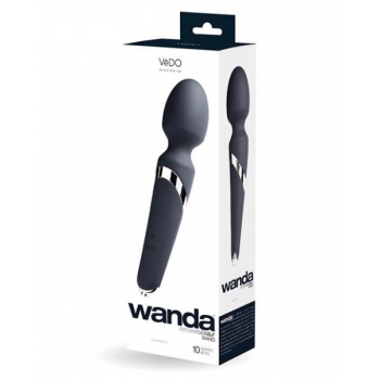 Powerful Vedo Wanda Rechargeable Wand Vibe in Classic Black