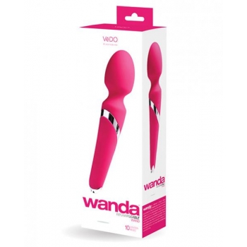 Vedo Wanda Rechargeable Wand Vibe Foxy Pink