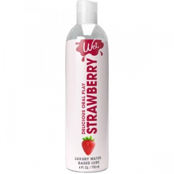 Wet Flavored Strawberry Oral Lubricant - 4oz