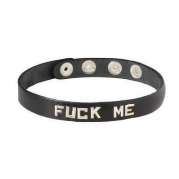 Wordband Collar Fuck Me - Black