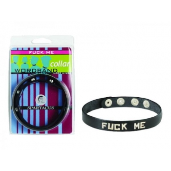 Wordband Collar Fuck Me - Black