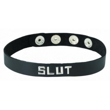 Wordband Collar - Slut - Black