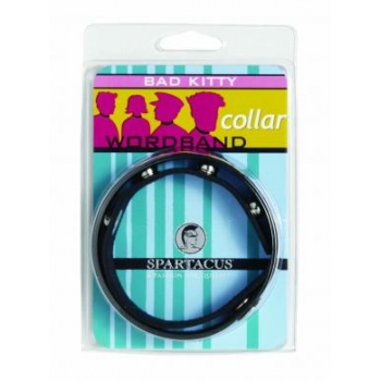 Wordband Collar - Bad Kitty - Black