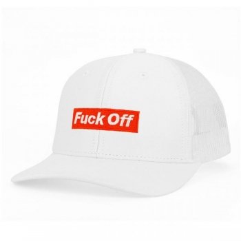 Fuck Off Trucker Hat - White/Red