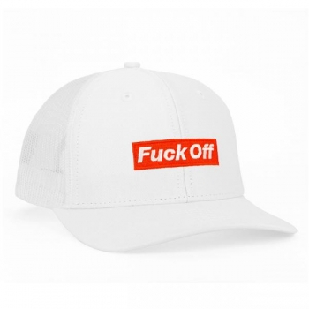 Fuck Off Trucker Hat - White/Red