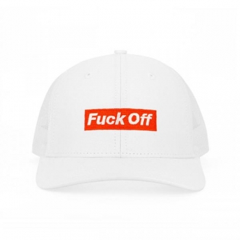 Fuck Off Trucker Hat - White/Red