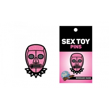 Pink Bondage Mask Pin