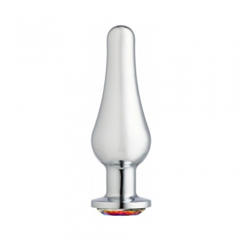 Cloud 9 Gems Silver Chromed Tall Anal Plug Medium