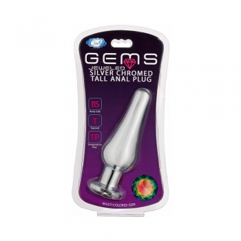 Cloud 9 Gems Silver Chromed Tall Anal Plug Medium