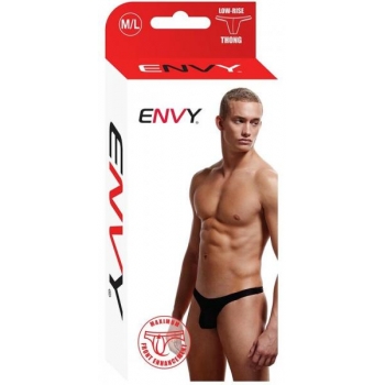 Envy Men's Low Rise Thong - Black M/L