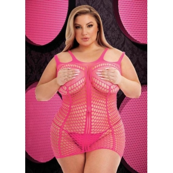 Lapdance Shredded Mini Dress - Hot Pink S/M