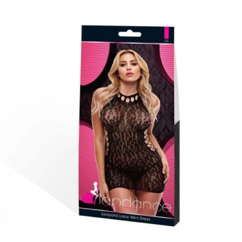 Lapdance Leopard Lace Mini Dress O/S