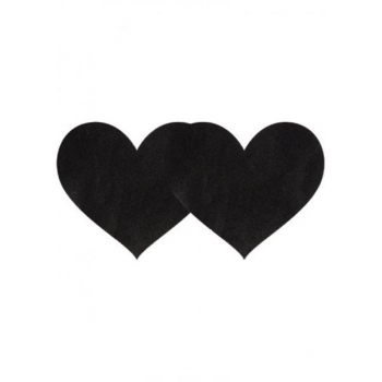 Black Satin Heart Pasties - 2 Pack