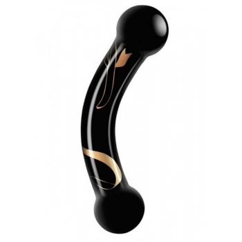 Secret Kisses 5.5in Double Ended Dildo Black & Gold