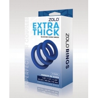 Zolo Extra Thick Silicone Cock Ring - 3 Pack