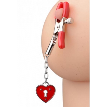 Charmed Heart Padlock Nipple Clamps