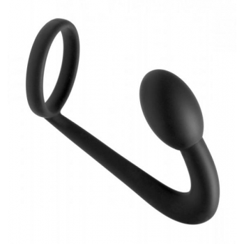 Explorer Cock Ring Prostate Plug - Black