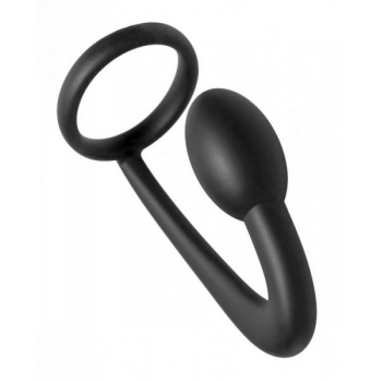 Explorer Cock Ring Prostate Plug - Black