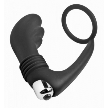 Nova Prostate Massager and Cock Ring Black