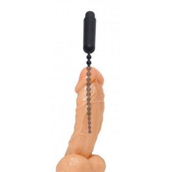 Dark Rod Vibrating Beaded Silicone Sound Black