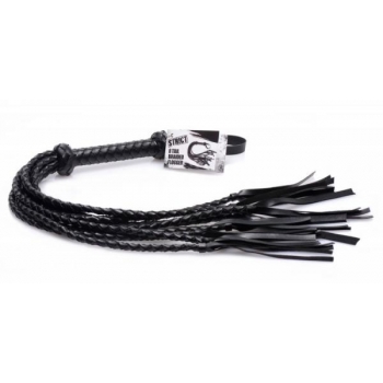 Strict 8 Tail Braided Flogger Black Leather