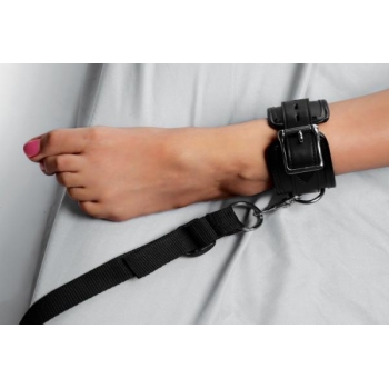 Deluxe Bed Restraint Kit Black Leather