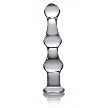 Mammoth 3 Bumps Glass Dildo Clear