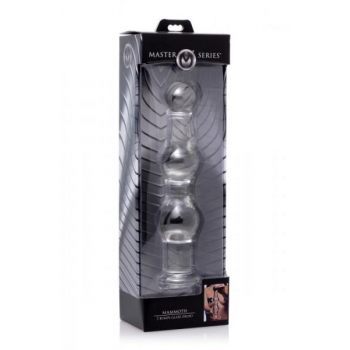 Mammoth 3 Bumps Glass Dildo Clear