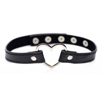 Dark Heart Chrome Heart Black Choker - One Size