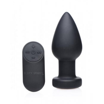 Booty Sparks Silicone LED Plug Vibrating Black Large