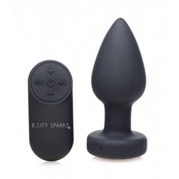 Booty Sparks Silicone LED Plug - Medium Black