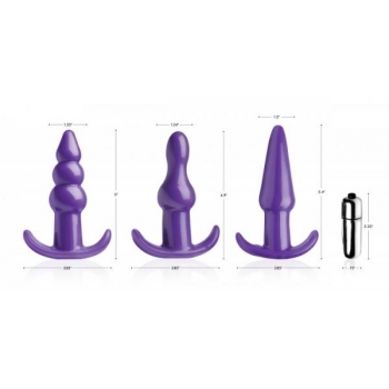 Frisky Thrill Trio Anal Plug Set Purple