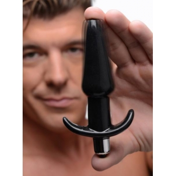 Frisky Thrilling Noir Smooth Vibrating Anal Plug Black