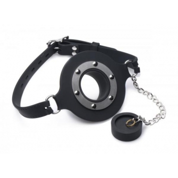 Pie Hole Silicone Feeding Gag Black O/S