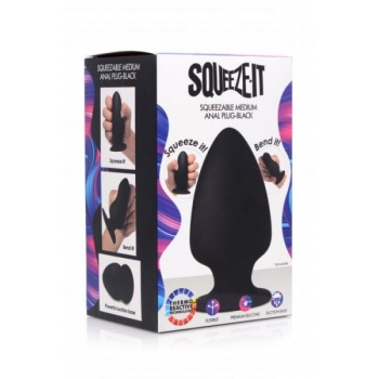 Squeeze-It Silexpan Medium Anal Plug in Black