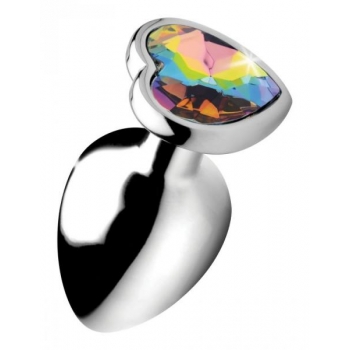 Booty Sparks Large Rainbow Prism Heart Anal Plug