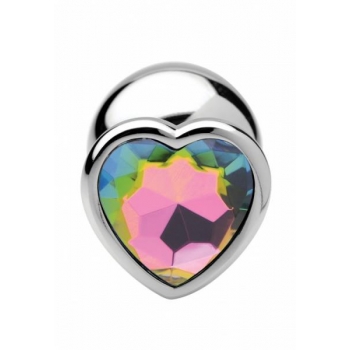 Booty Sparks Large Rainbow Prism Heart Anal Plug