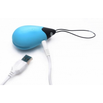 Bang! 10X Vibrating Silicone Egg with Remote - Blue