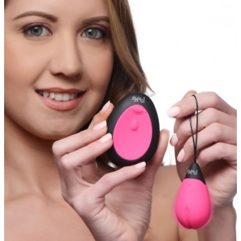 Bang! 10x Powerful Vibrating Silicone Egg with Remote Control - Pink